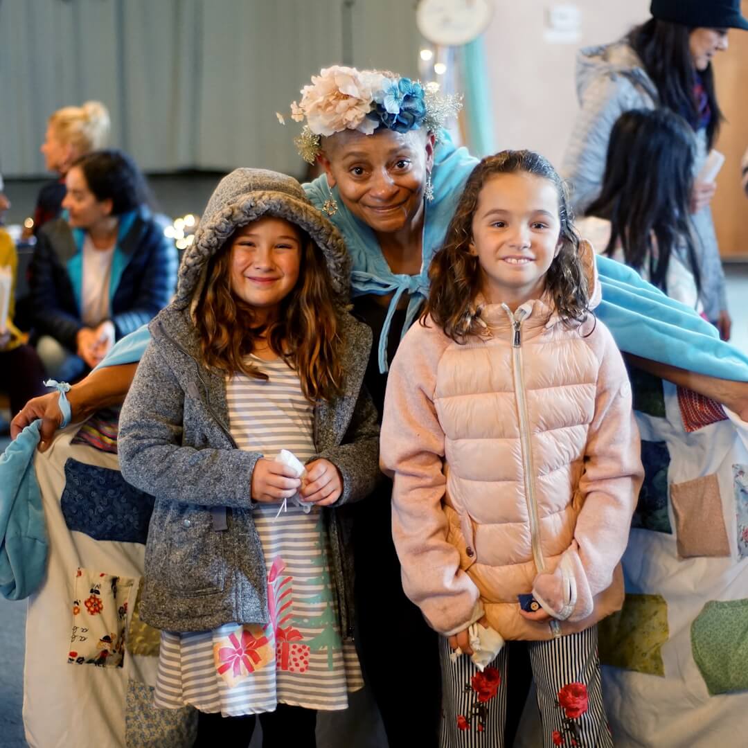 Lower School female students in theater.