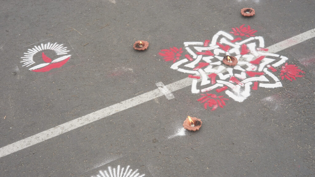 Diwali chalk art