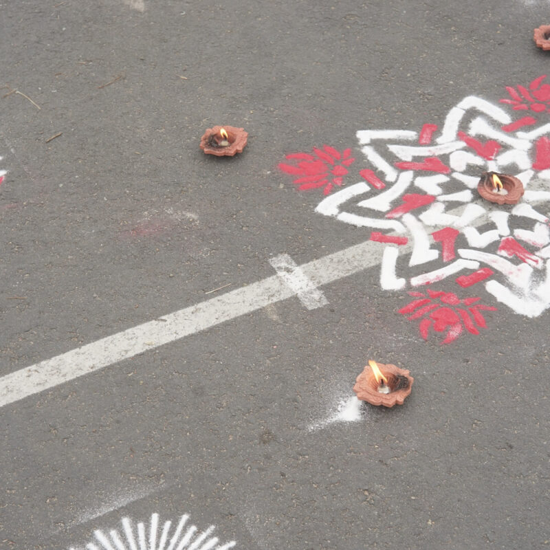 Diwali chalk art
