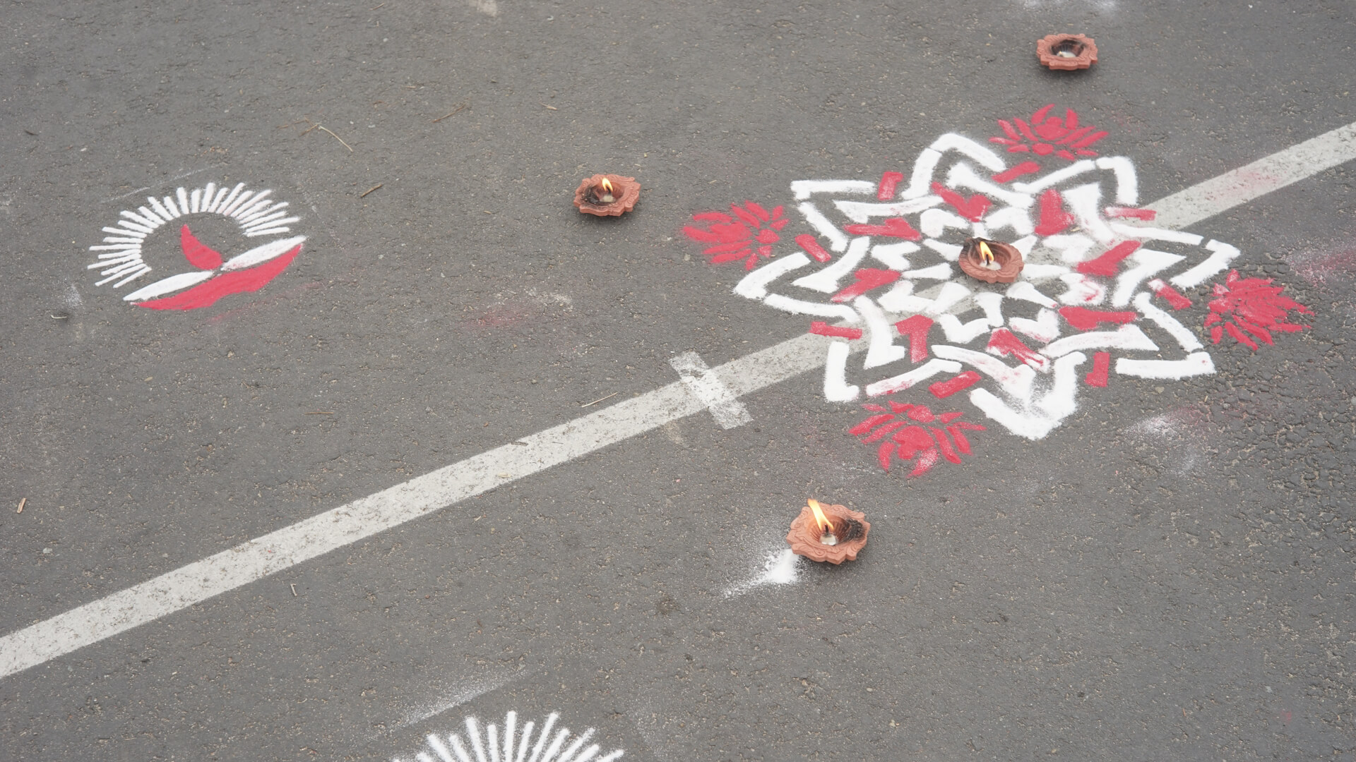 Diwali chalk art