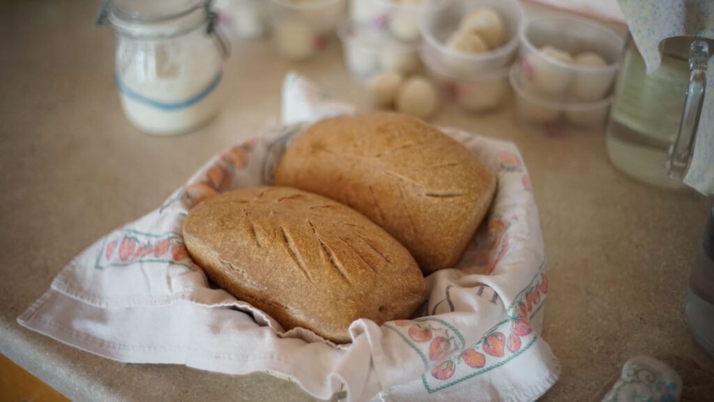 Fresh bread on a table
