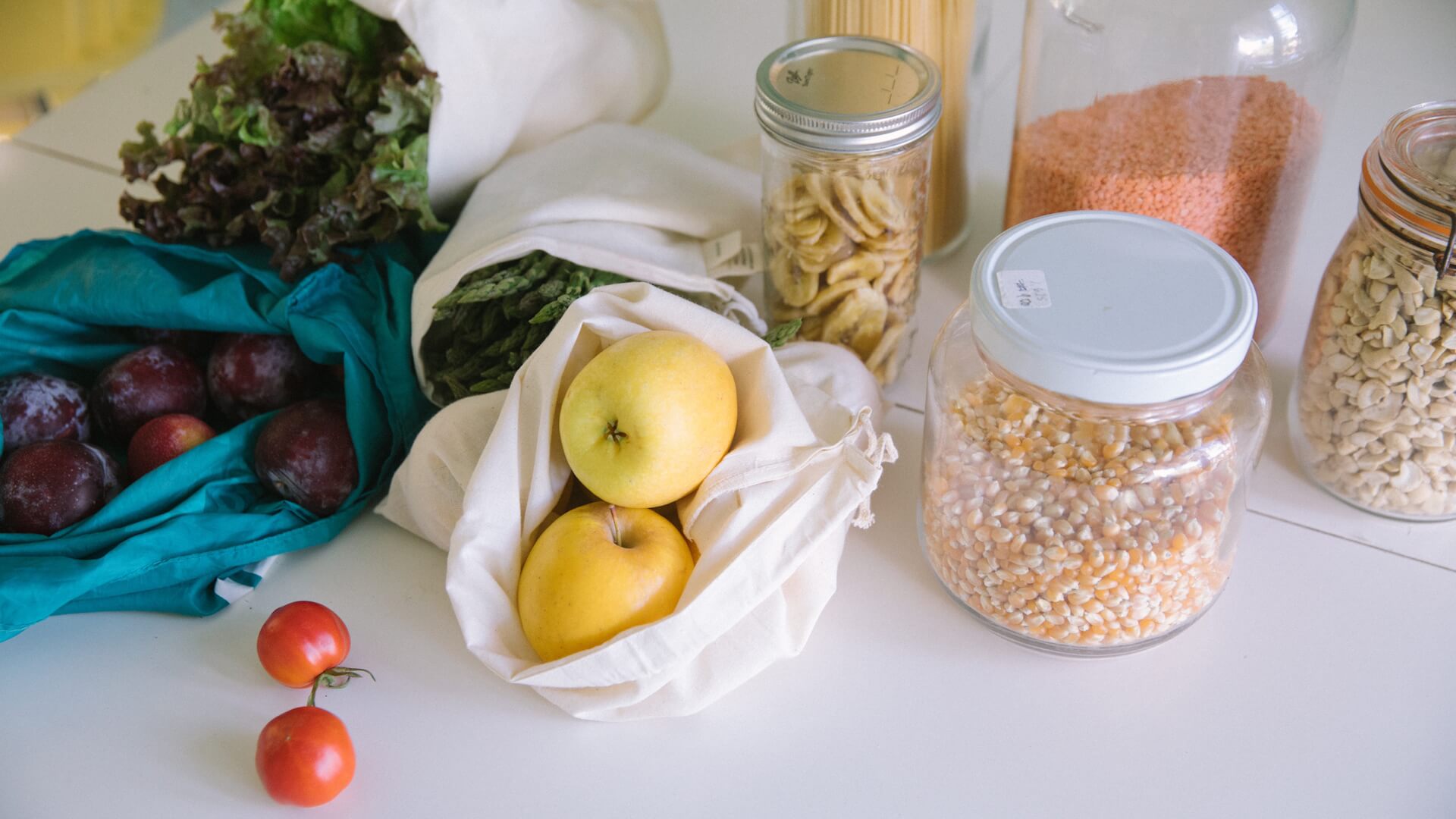 Fruits and vegetables on a table