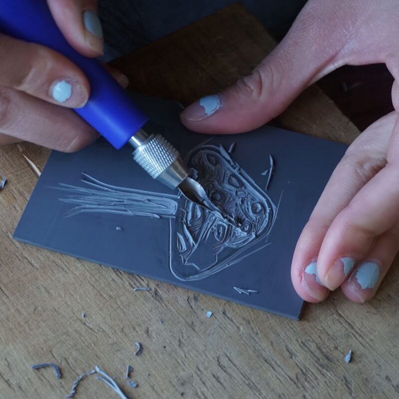 High School female student carves artwork