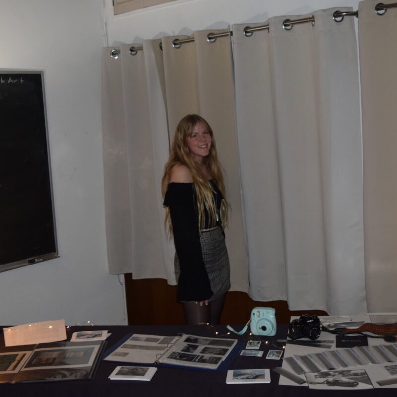 High School female student at senior projects