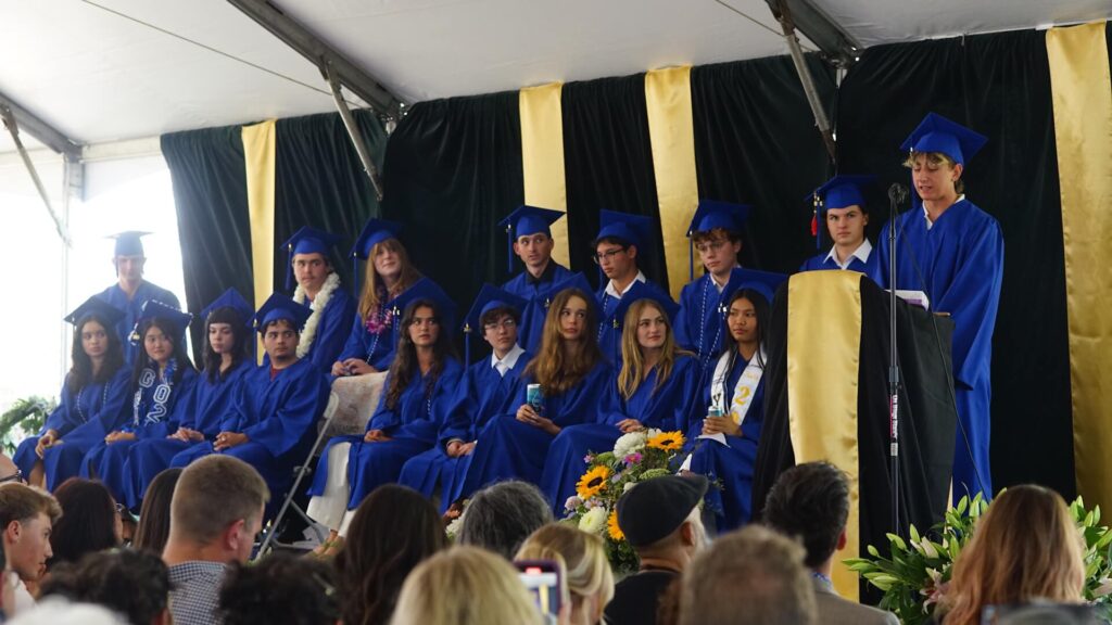 High School male and female students graduating