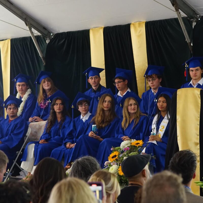 High School male and female students graduating