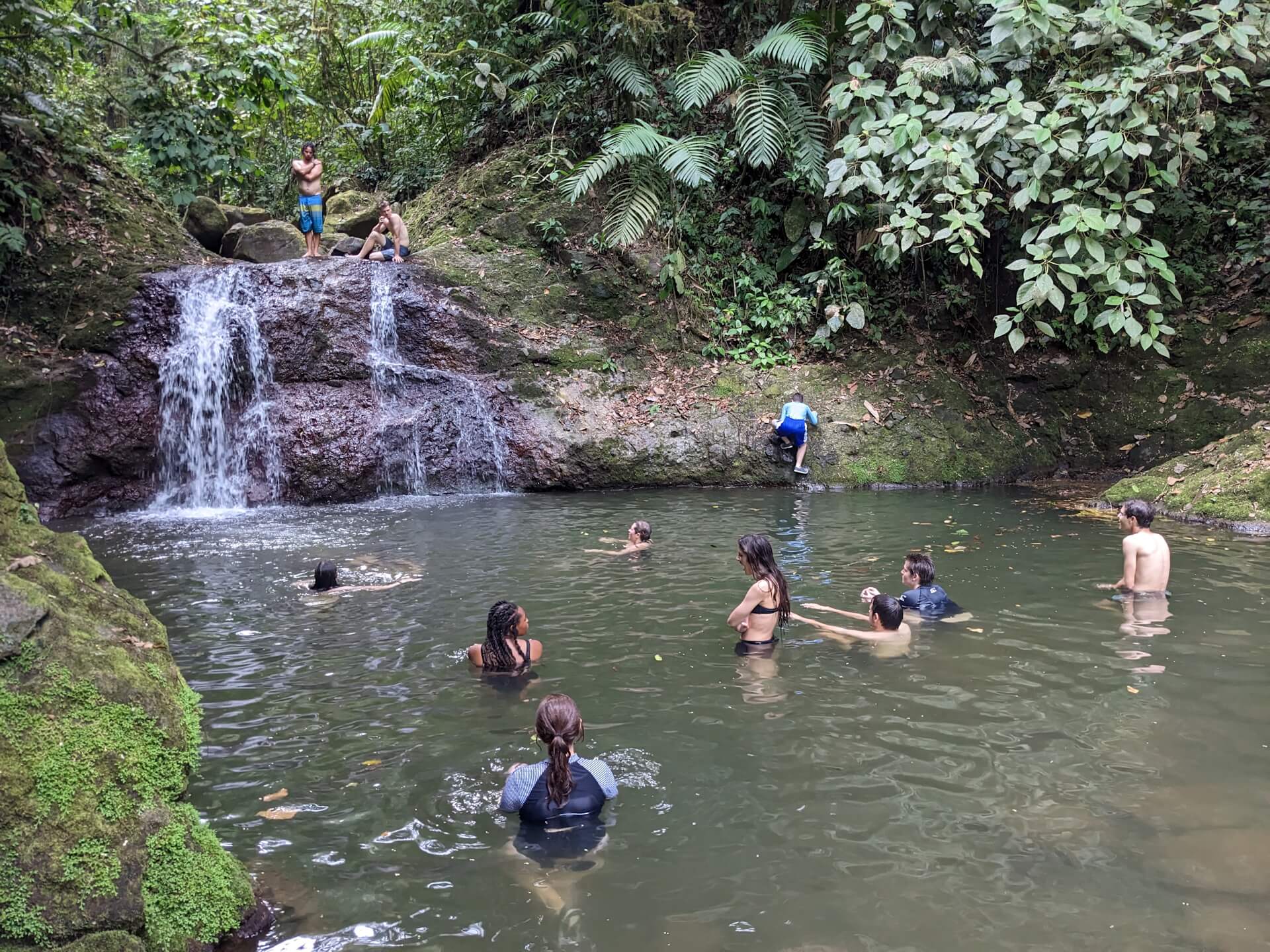 High School students swimming on Costa Rica service trip