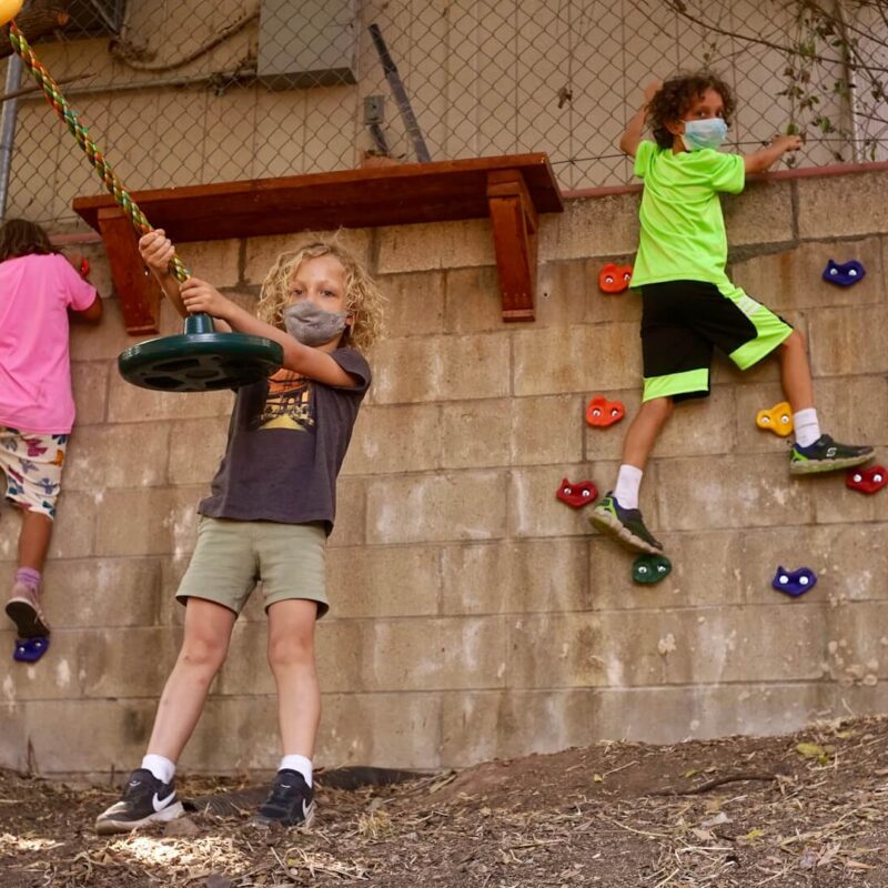 Lower School students play outside