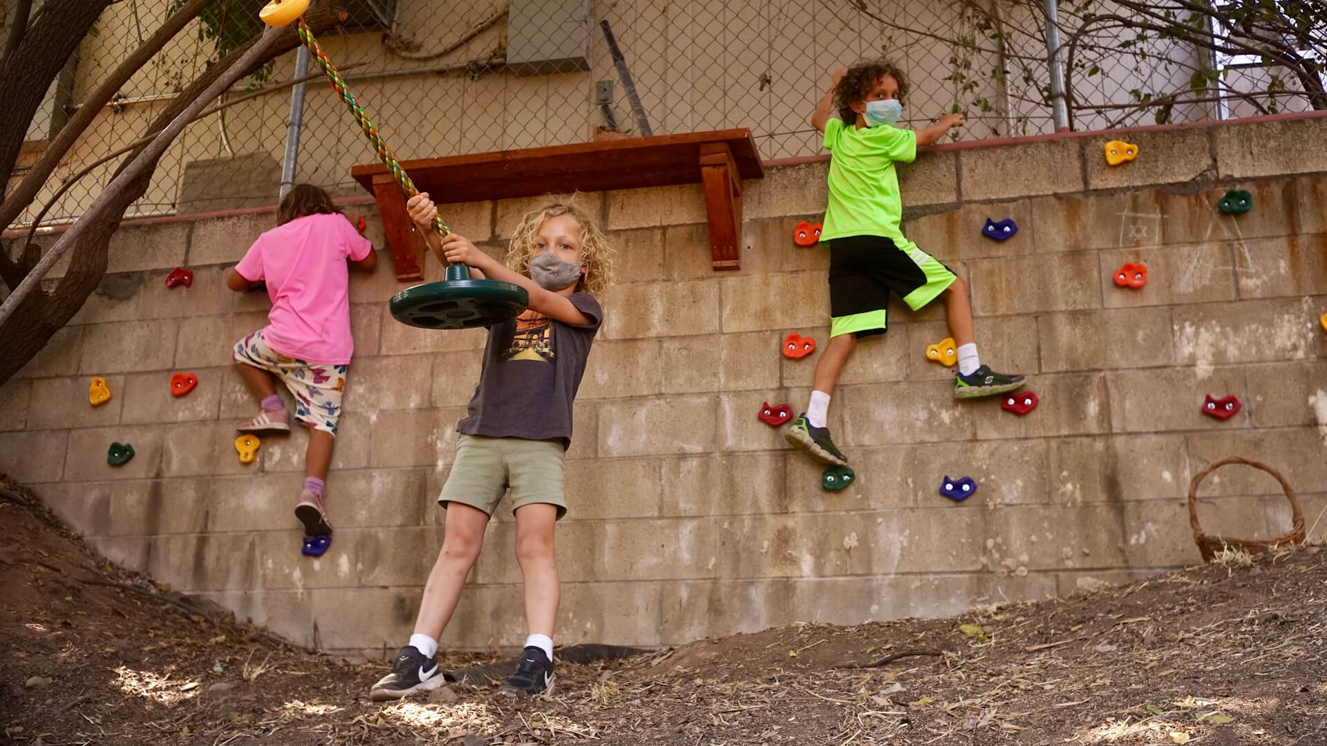 Lower School students play outside